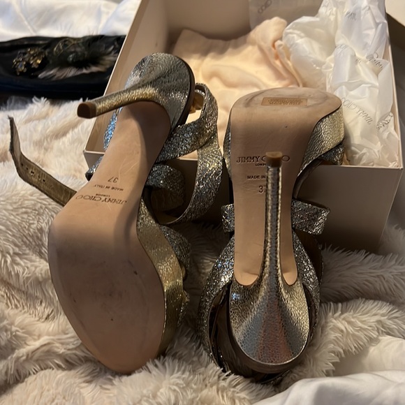 Jimmy Choo NWT Glitter Fab Platform Heels - Picture 4 of 9